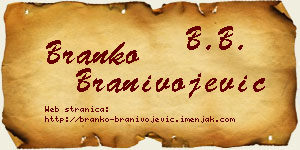 Branko Branivojević vizit kartica
